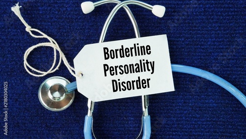 Принти на полотні A stethoscope and a paper tag with the words Borderline personality disorder