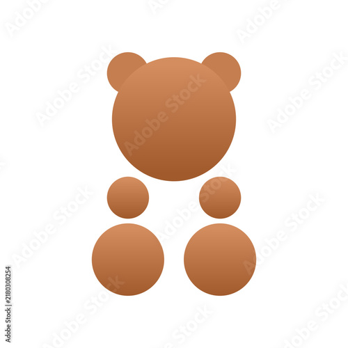 Brown bear circle icon vector design