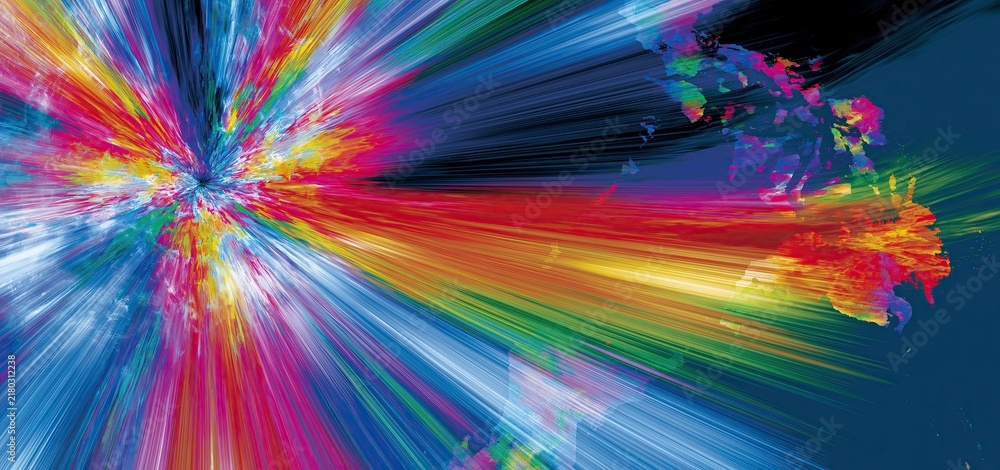 Obraz premium Vibrant shockwaves radiate across an abstract Philippine map, symbolizing seismic activity in a digital art concept.
