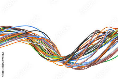 A tangle of colorful wires