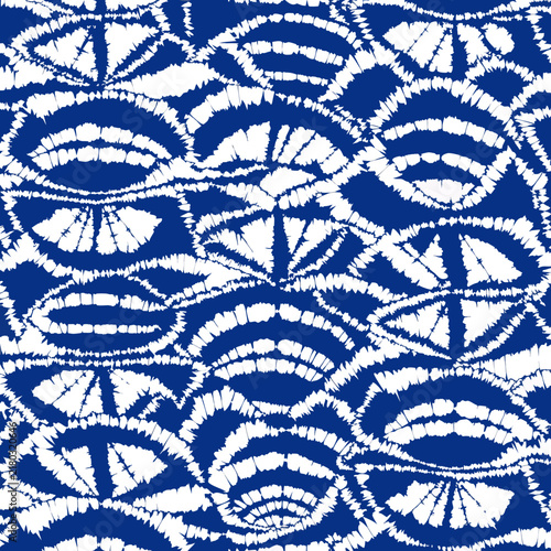Blue and White Abstract Wave Seamless Pattern