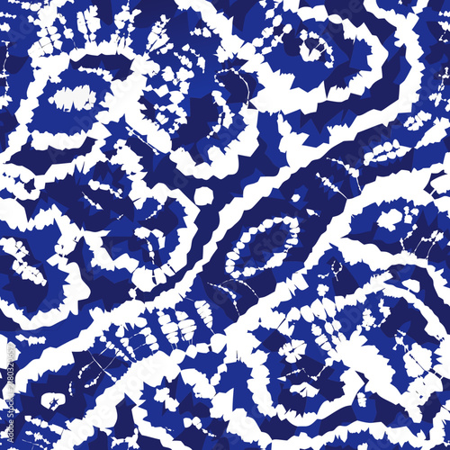 Blue and White Abstract Organic Seamless Pattern knitted fabric texture with a pattern