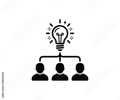Team brainstorming and collaborative innovation icon