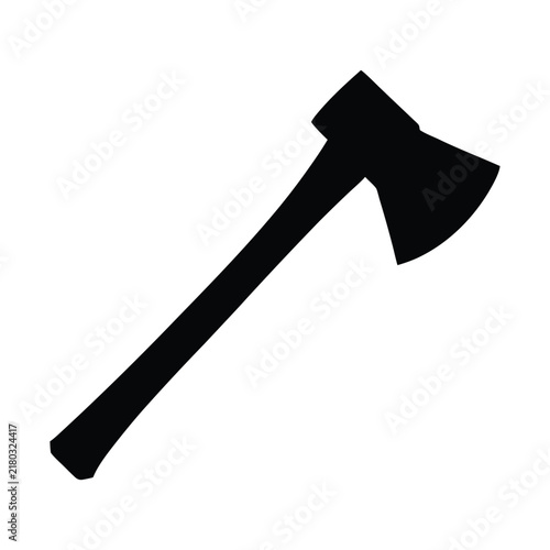 Black double-headed axe icon silhouette isolated on white background