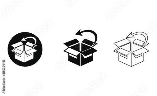 Download and upload file box icons with arrows isolated on white background