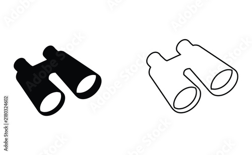 Black and white binoculars vector illustration isolated on white background