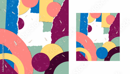 Modern Colorful Geometric Abstract Collage Pattern