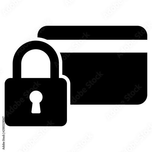 Padlock with Credit Card Secure Payment Protection Icon