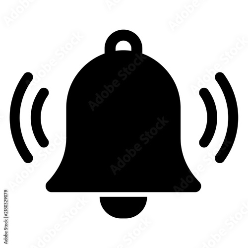 Ringing Bell with Sound Waves Notification Alert Icon