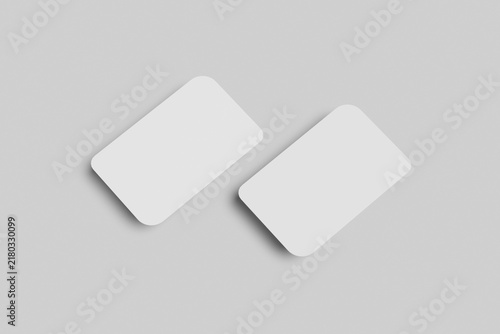 Blank Round Edges Business Card Stack Mockups
