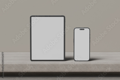 Blank Tablet And Smartphone Mockup