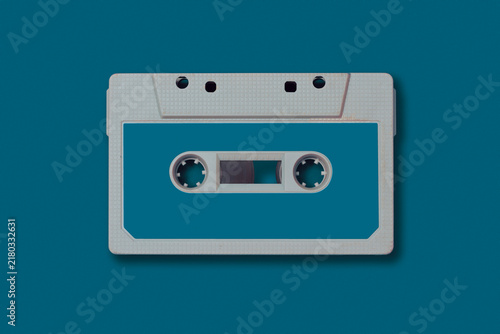 Bild auf Leinwand Vintage Cassette Tape On Blue Background