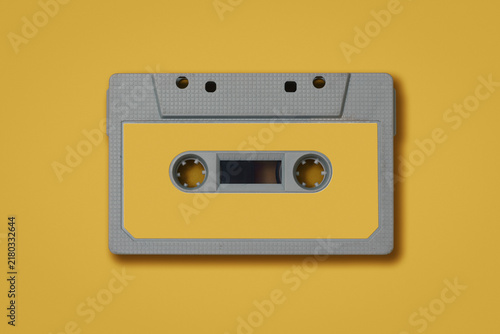 Foto Vintage Cassette Tape On yellow Background