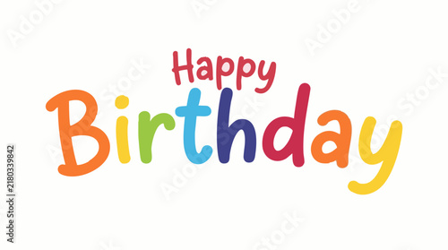 Colorful 'Happy Birthday' message in cheerful typography