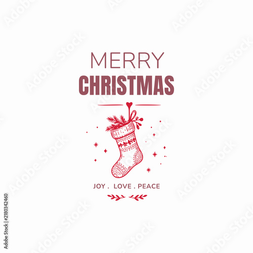 Merry Christmas Stocking Holiday Greeting Design