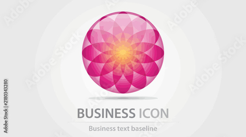 Colorful geometric flower logo icon for modern business branding on light gray background