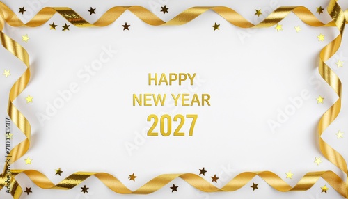 Happy New Year 2027 Celebration Greeting Card Background.