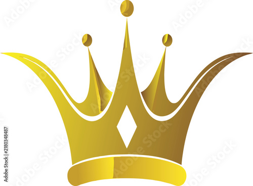 Golden Royal Crown Vector Illustration For King And Queen Concept Isolated On White