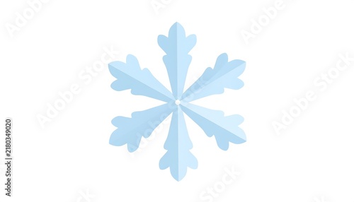 Blue floral snowflake design on white background.