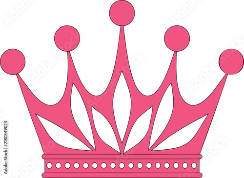 Pink Princess Crown Vector Illustration For Girls Birthday Parties