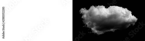 Fotografía Cloud cutout PNG with black preview and transparent version, ready for sky editing, weather art and realistic photo compositing