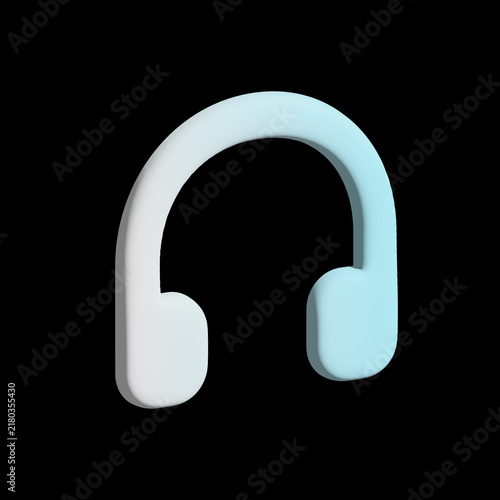 3D audio player control button symbol Black background