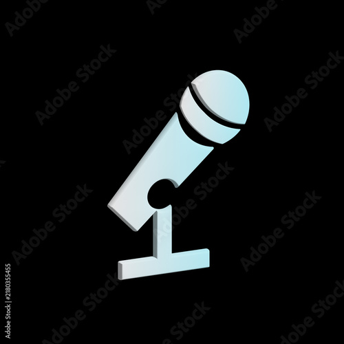 3D audio player control button symbol Black background