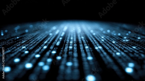 Tapety artystyczne Glowing Digital Data Visualization with Blue Light Streaks
