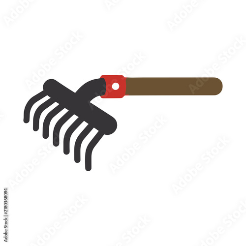 Plakat w ramie Garden rake tool illustration