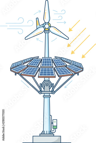 Renewable Energy Hybrid Solar Wind Turbine Icon