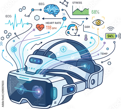 Biometric Vr Headset Biosensor Health Infographic