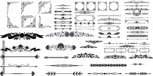 Elegant vintage decorative borders and frames with intricate designs for artistic projects