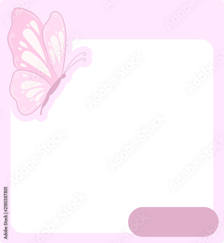 Decorative Photo Frame with Butterfly Illustration