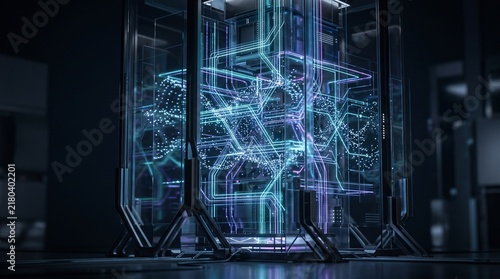 Futuristic Quantum Computing Technology Background