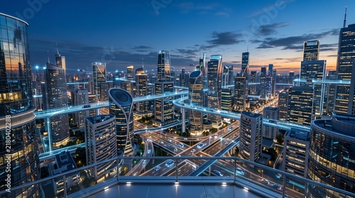 Futuristic Smart City Digital Infrastructure Background