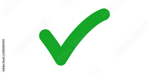 Obraz na płótnie Hand drawn style green check mark icon isolated on transparent background