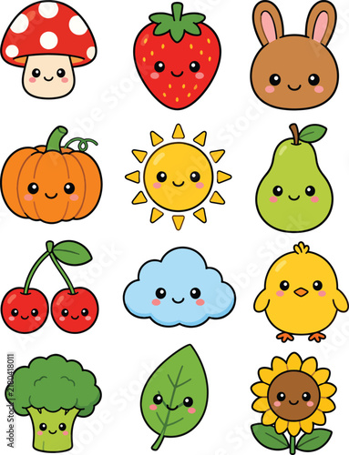Funny Cartoon Monster and Animal Character Collection Set, Cute Baby Animals, Pandas, Bears, Owls, Dogs, Cats, Lions, Tigers and Pigs in Colorful Vector Illustration