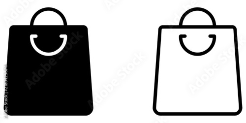 Shopping bag icon on png background for retail commerce and fashion.