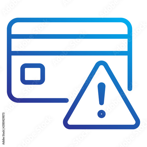 credit card fraud security alert for Financial literacy icon line gradient style