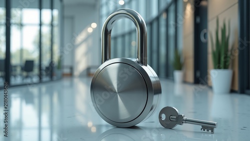 Naklejka Modern padlock representing security and data protection