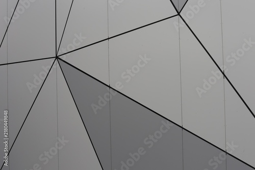 Cuadro en lienzo Vue rapprochée d'une surface en relief composée de lignes noires et de triangles