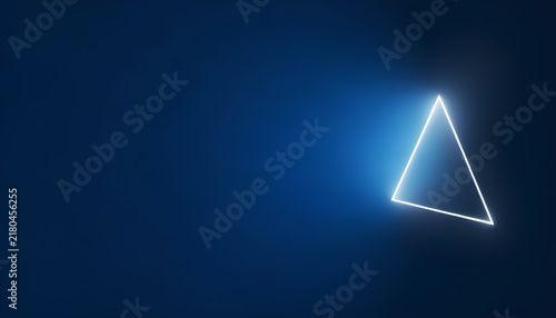 Triangular glowing lights isolated on dark blue background