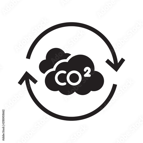 CO2 gas cloud with recycling arrows