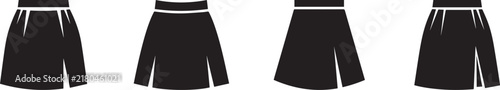 Black Womens Skirt Vector Icon Set