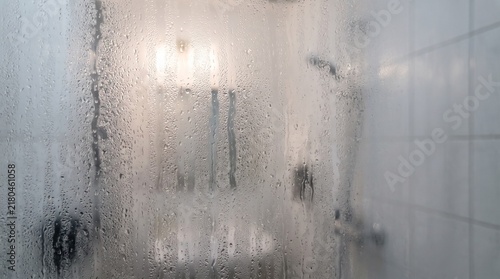 Steamy Shower Door Texture – Abstract Bathroom Background