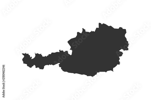 Tapety artystyczne Austria Map Silhouette, Vector Shape Isolated
