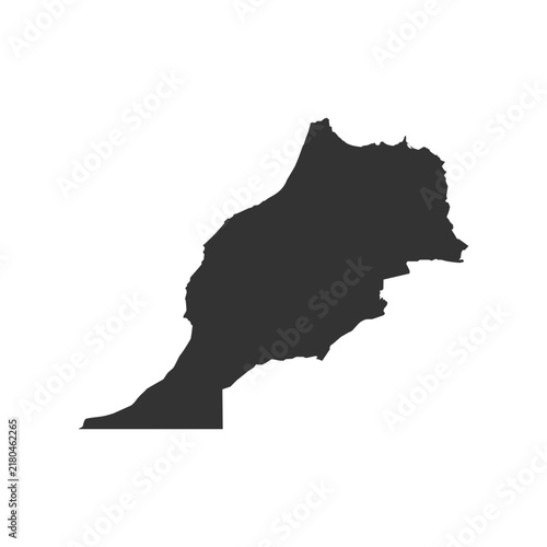 Tapety artystyczne Morocco Map Silhouette, Vector Shape Isolated