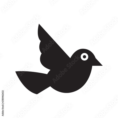 Flying bird silhouette for hunting sport