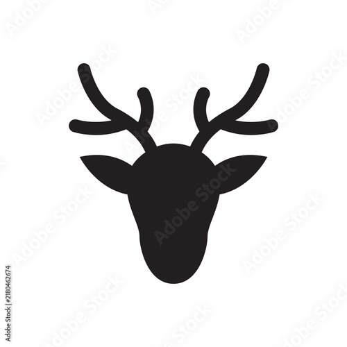 Wild deer head silhouette with antlers