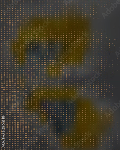 Abstract Halftone Dot Texture Background With Vintage Grunge Screen Print Pattern In Black And White
